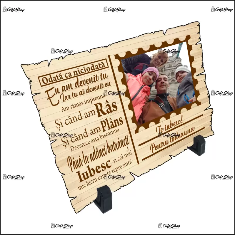 .te iubesc!, pentru todeauna placheta lemn personalizata195x285 mm